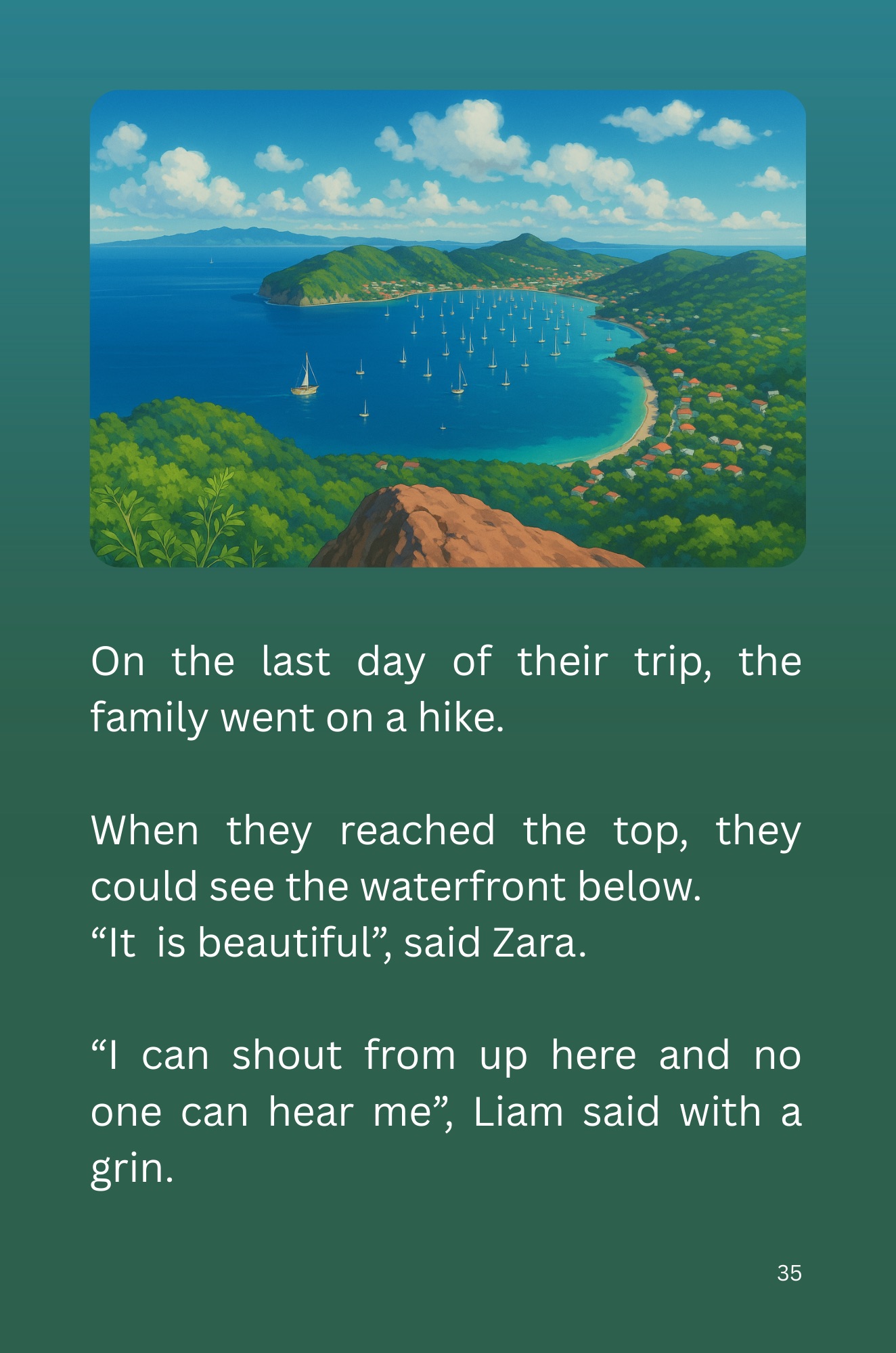 Hike overlooking harbor